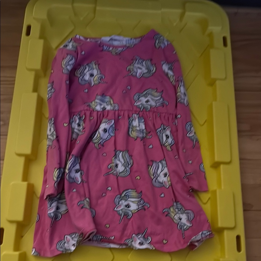 Pink Unicorn Print Dress